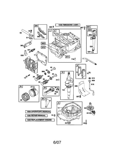 Cylinder/crankshaft/sump