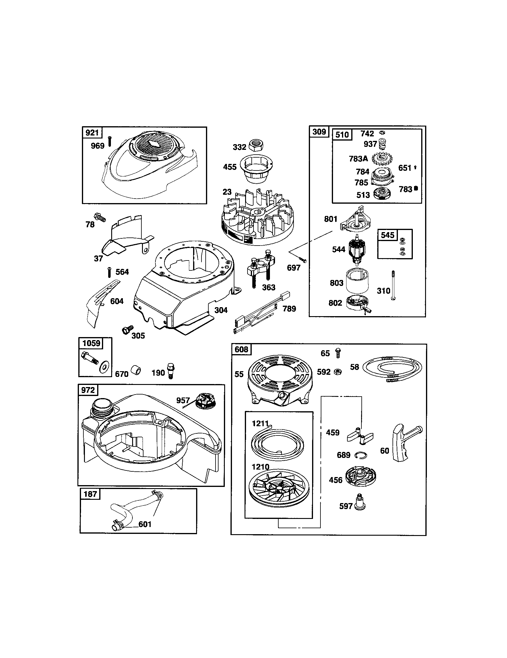 Rewind starter/motor starter