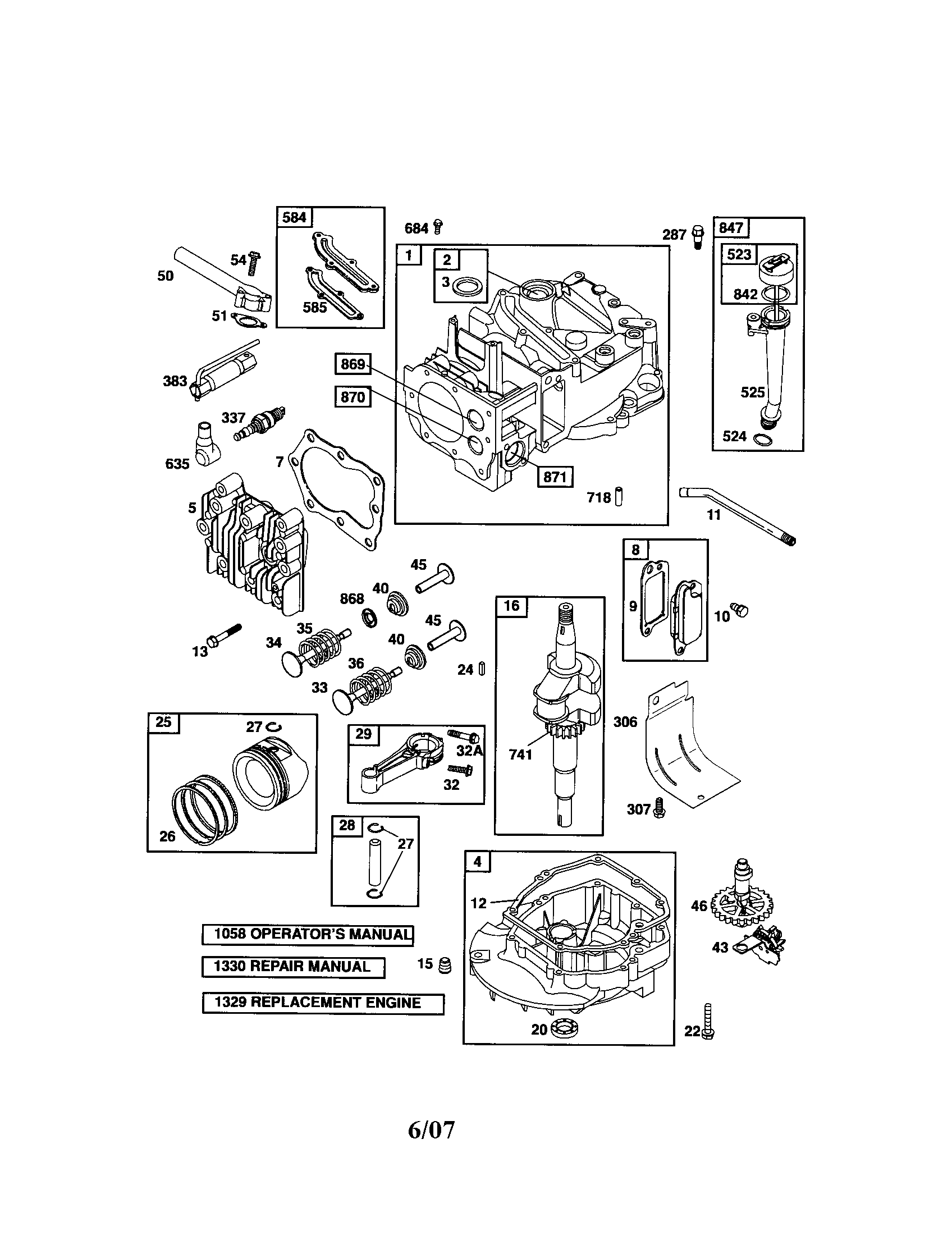 Cylinder/crankshaft/sump