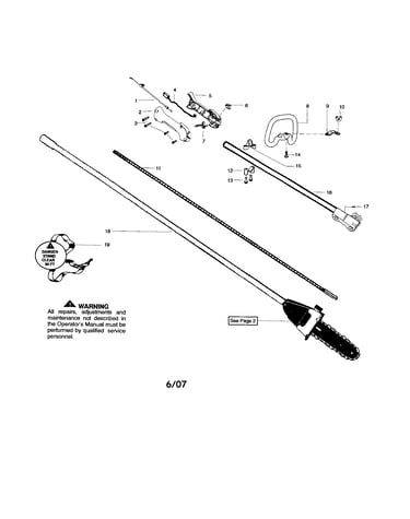 Driveshaft/handle/throttle
