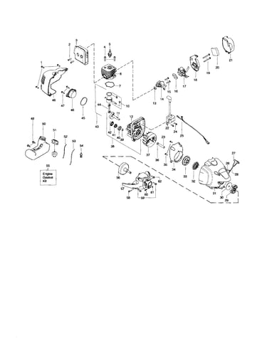 Cylinder/fuel tank/crankshaft