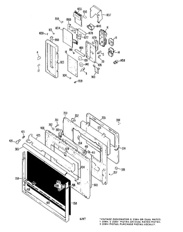 Trim control/lower oven door