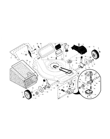 Drive control/gear case/wheels