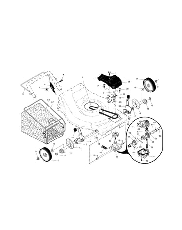 Drive control/gear case/wheels