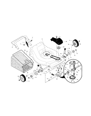 Drive control/gear case/wheels