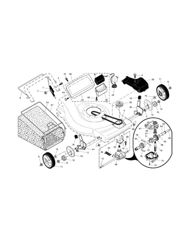 Drive control/gear case/wheels