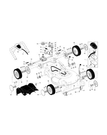Drive control/gear case/wheels