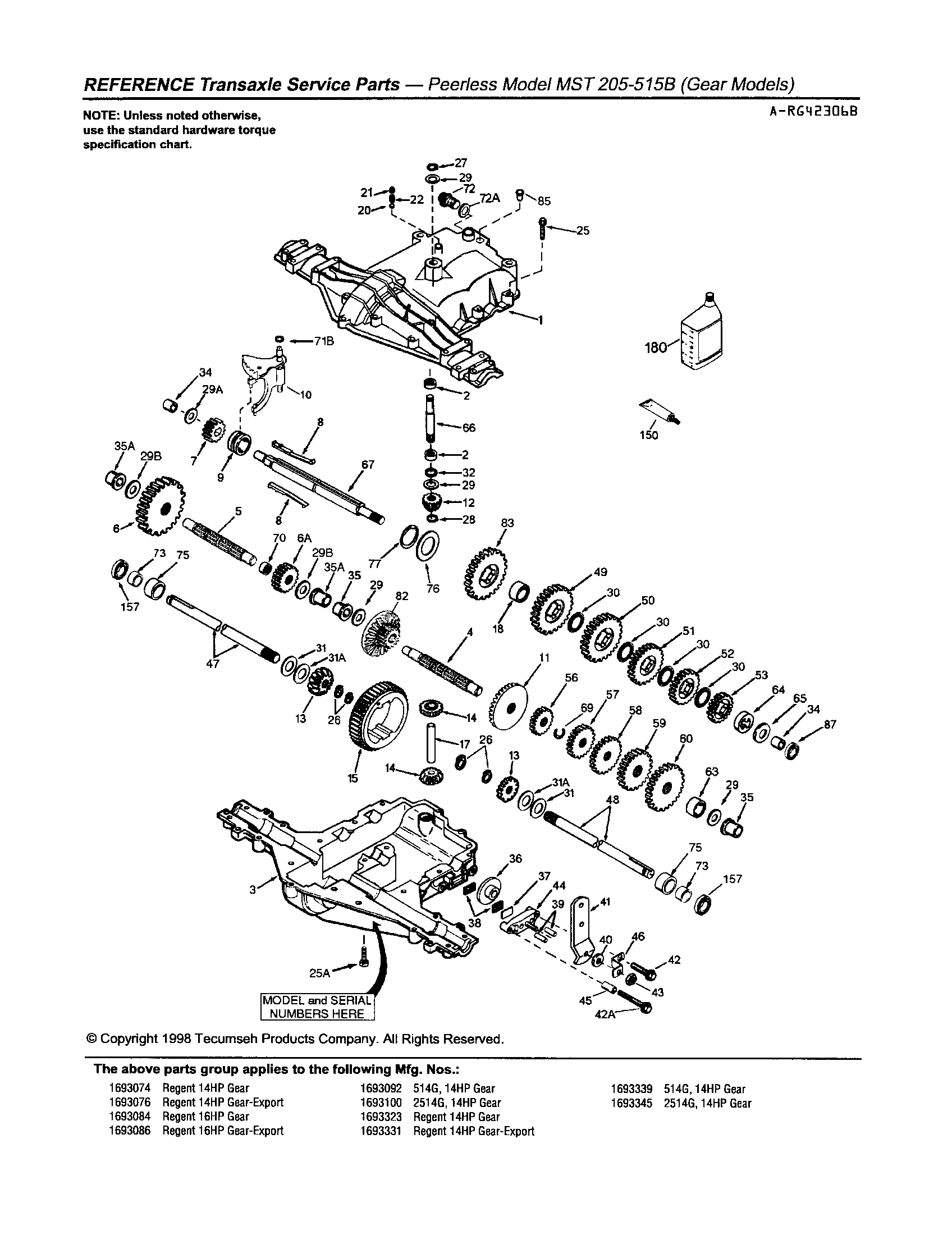 TRANSAXLE-PEERLESS MST 205-515B