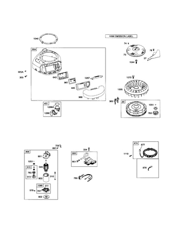 Blower housing/starter motor