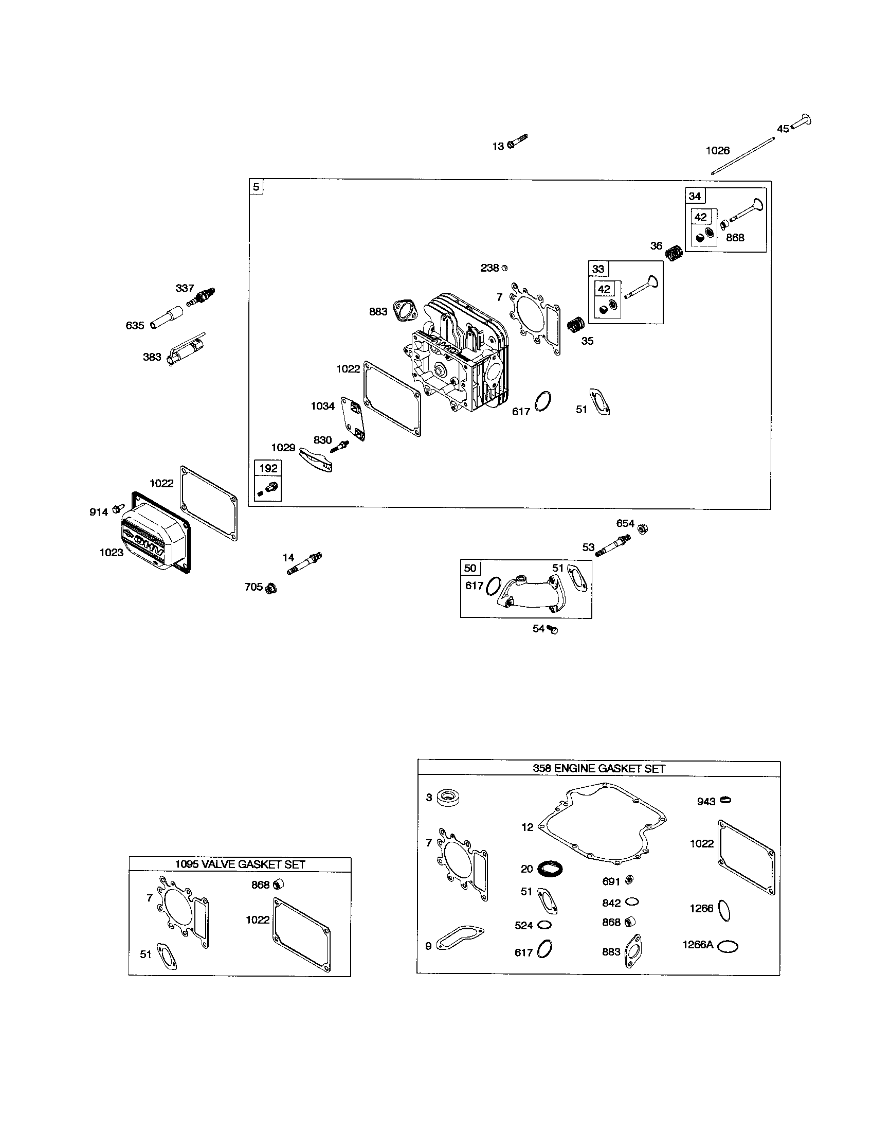 Cylinder head/gasket sets