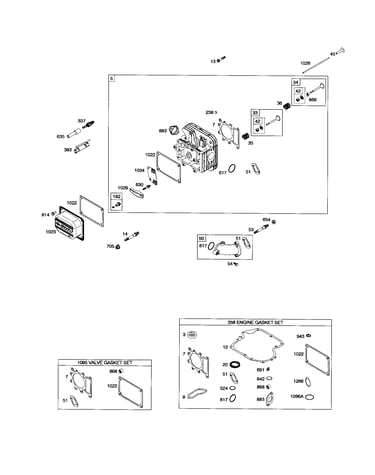 Cylinder head/gasket sets