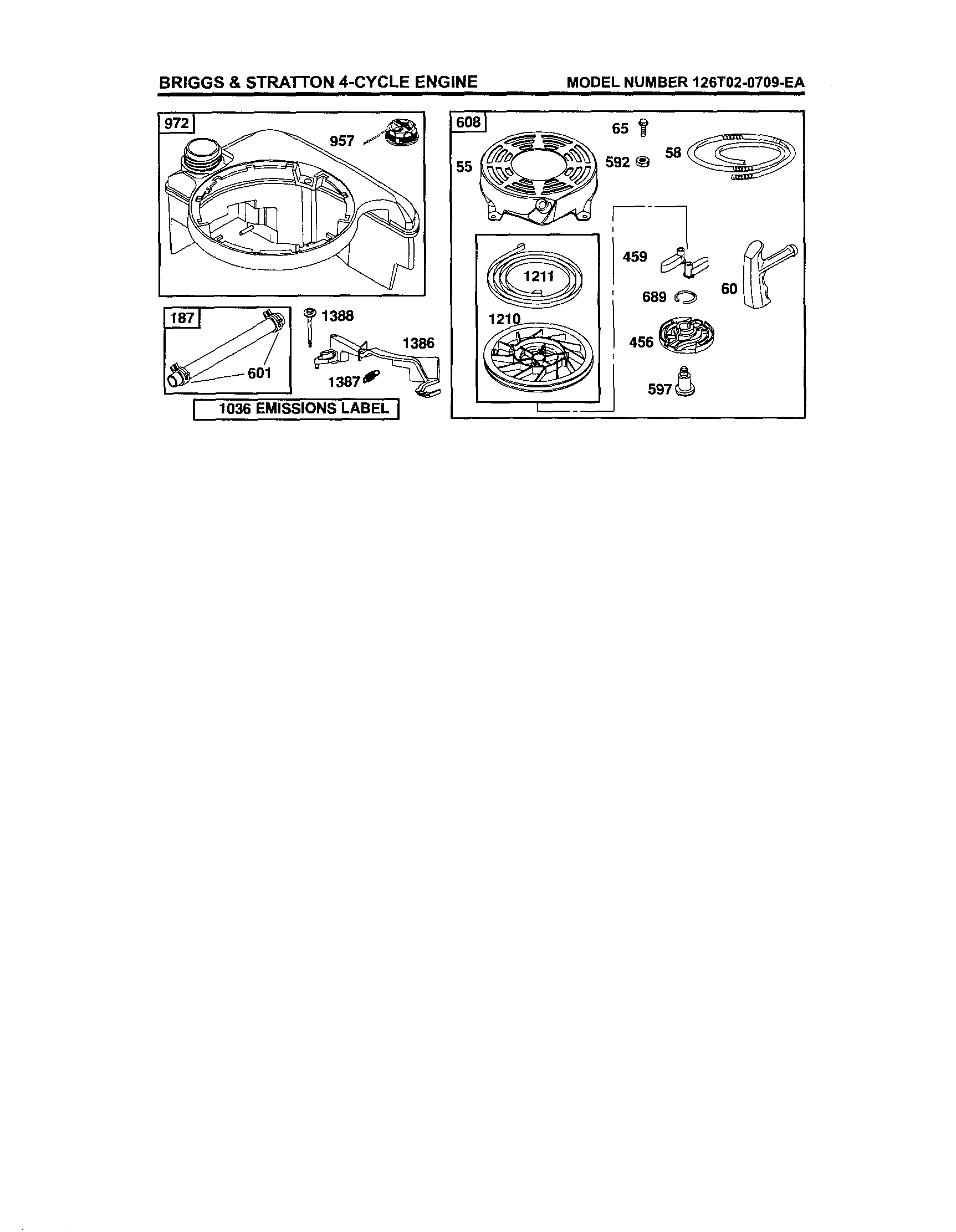 REWIND STARTER/FUEL TANK