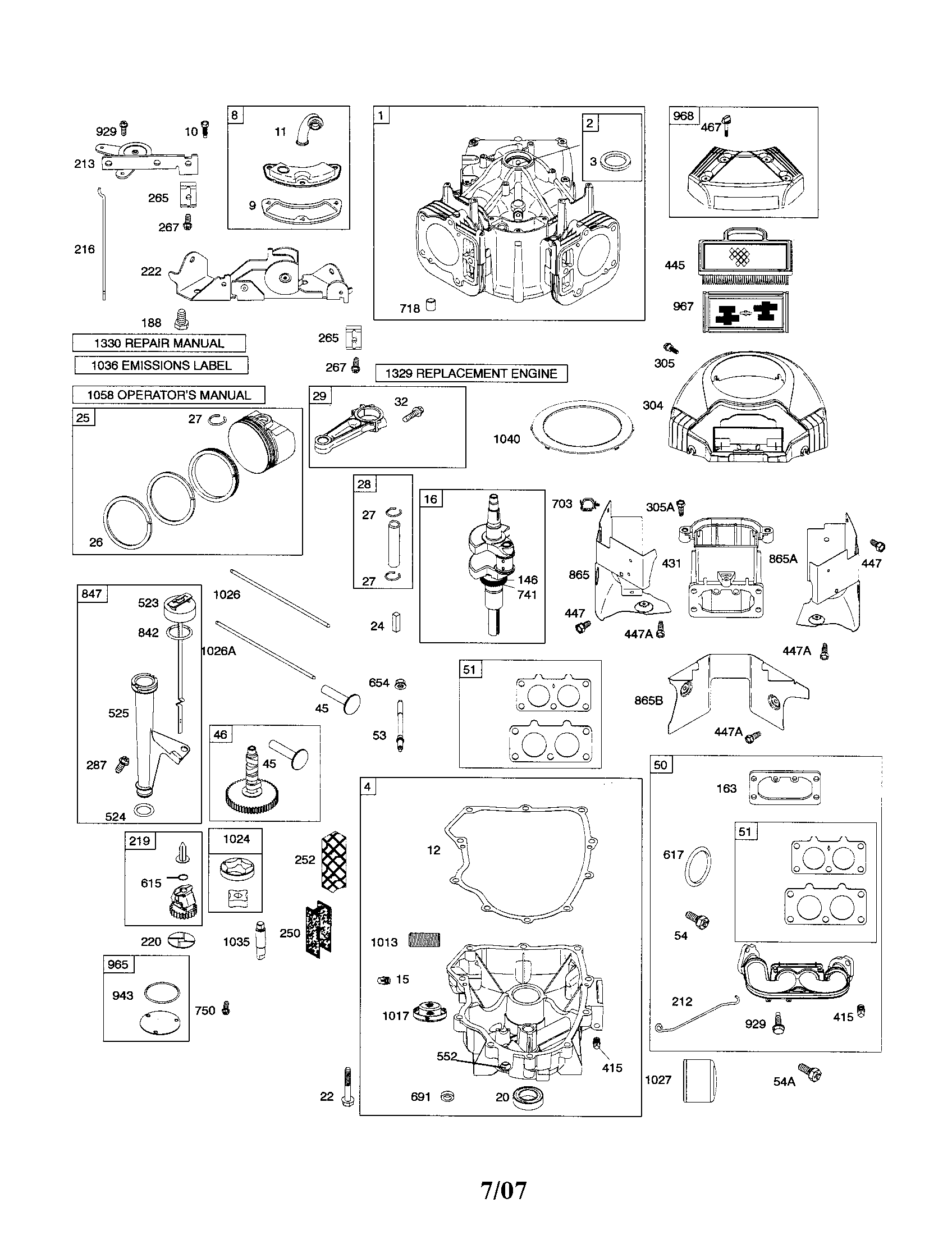 Cylinder/crankshaft/sump