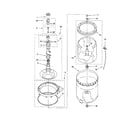 Whirlpool WTW5850SW0 agitator/basket/tub diagram