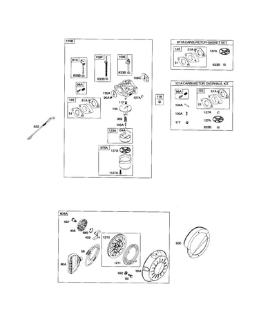 Carburetor/rewind starter