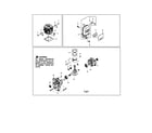 Poulan BP406 cylinder/crankshaft/muffler diagram