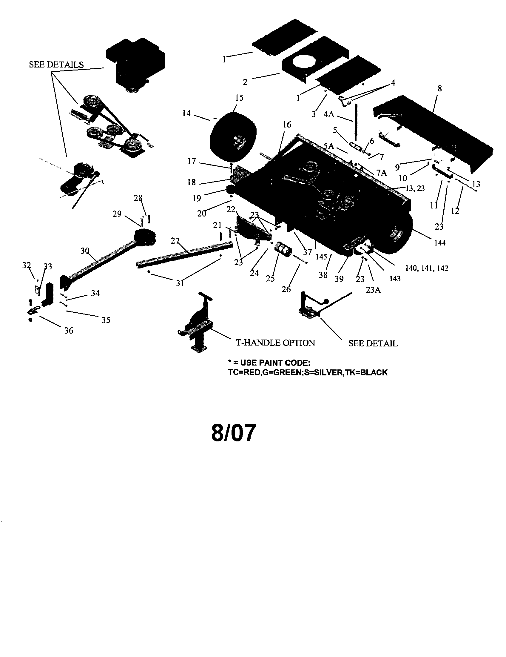 Deck/axle/wheels