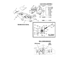 Swisher T18560 gas tank/mower deck/belt diagram