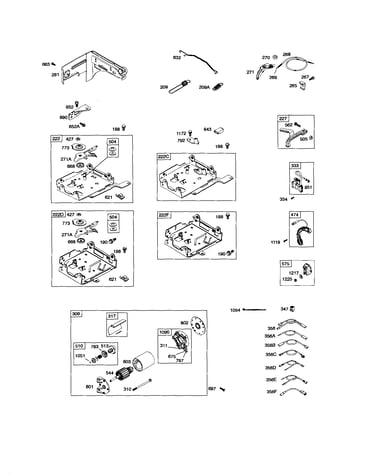 Starter motor/control bracket