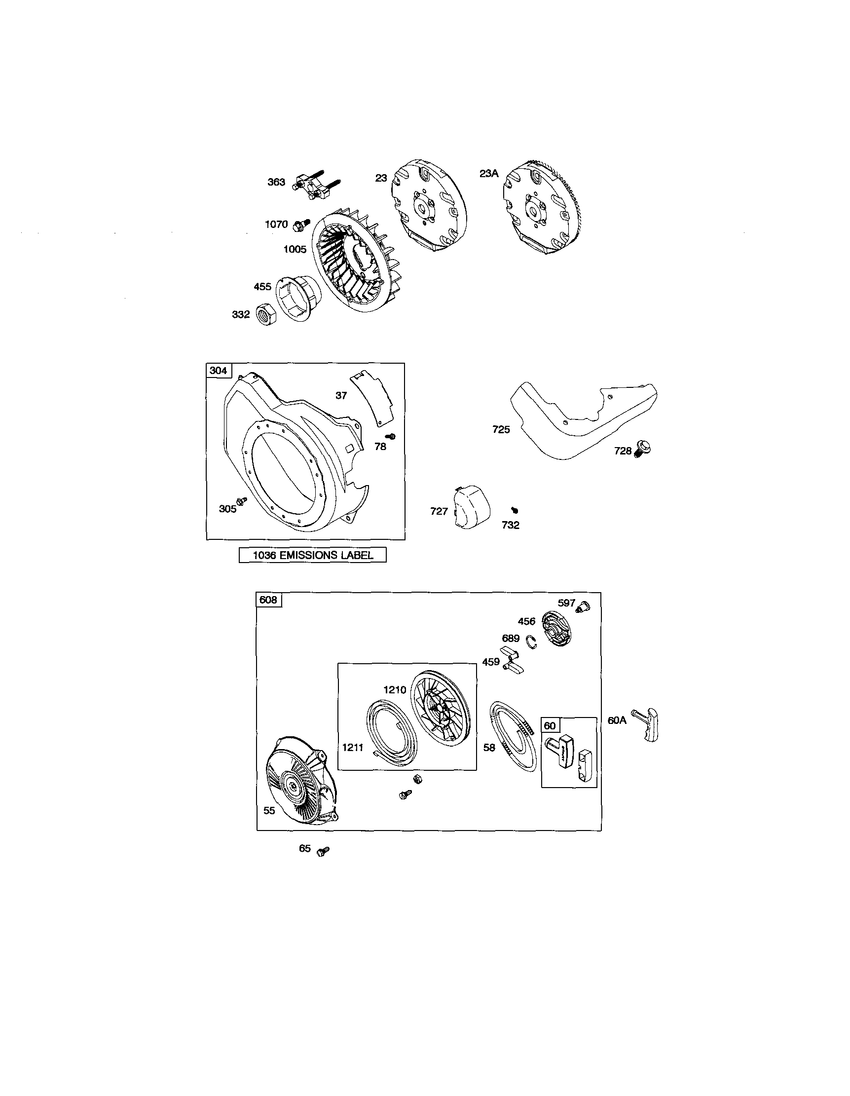 Rewind starter/blower housing