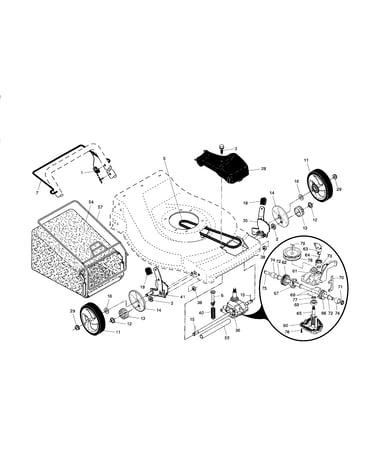 Drive control/gear case/wheels