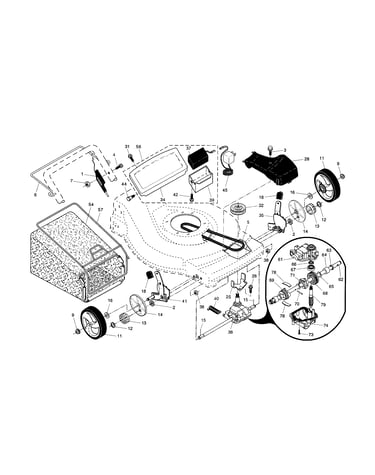 Drive control/gear case/wheels