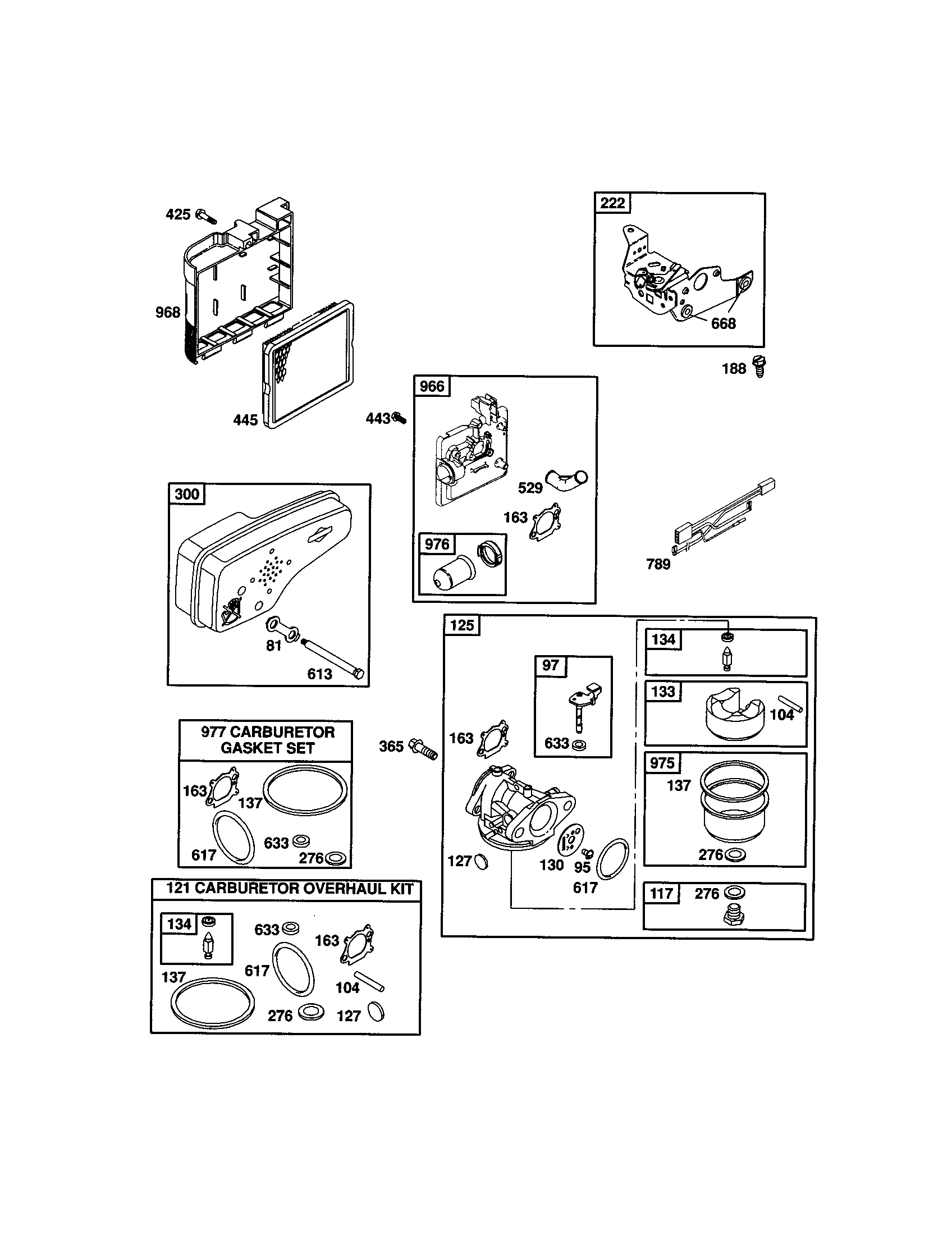 Muffler/carburetor/air cleaner