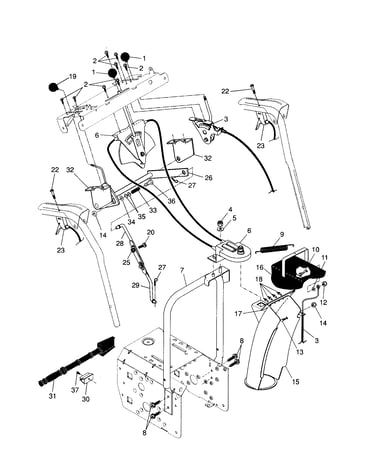 Control panel/discharge chute