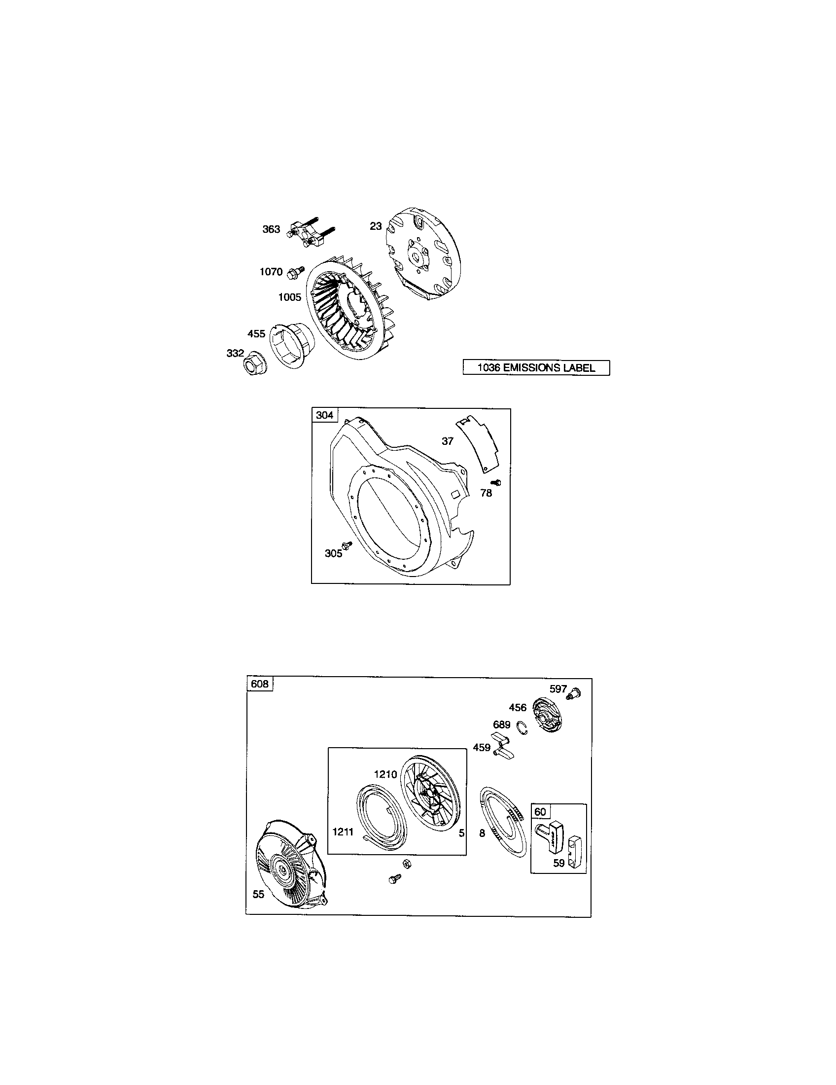 Rewind starter/blower housing