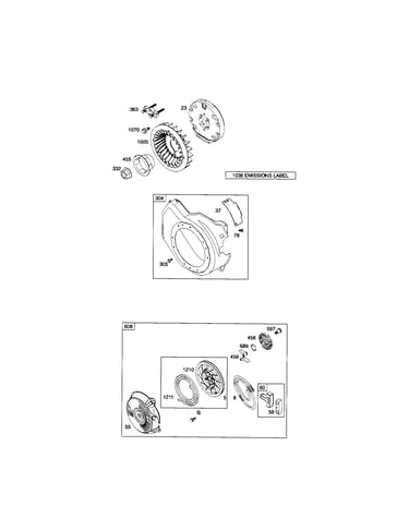 Rewind starter/blower housing
