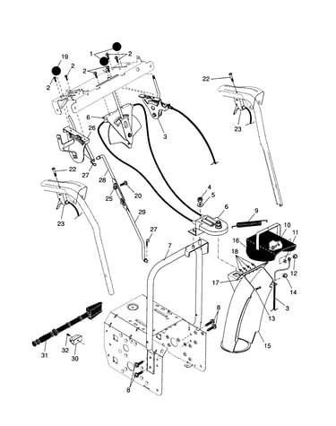 Control panel/discharge chute