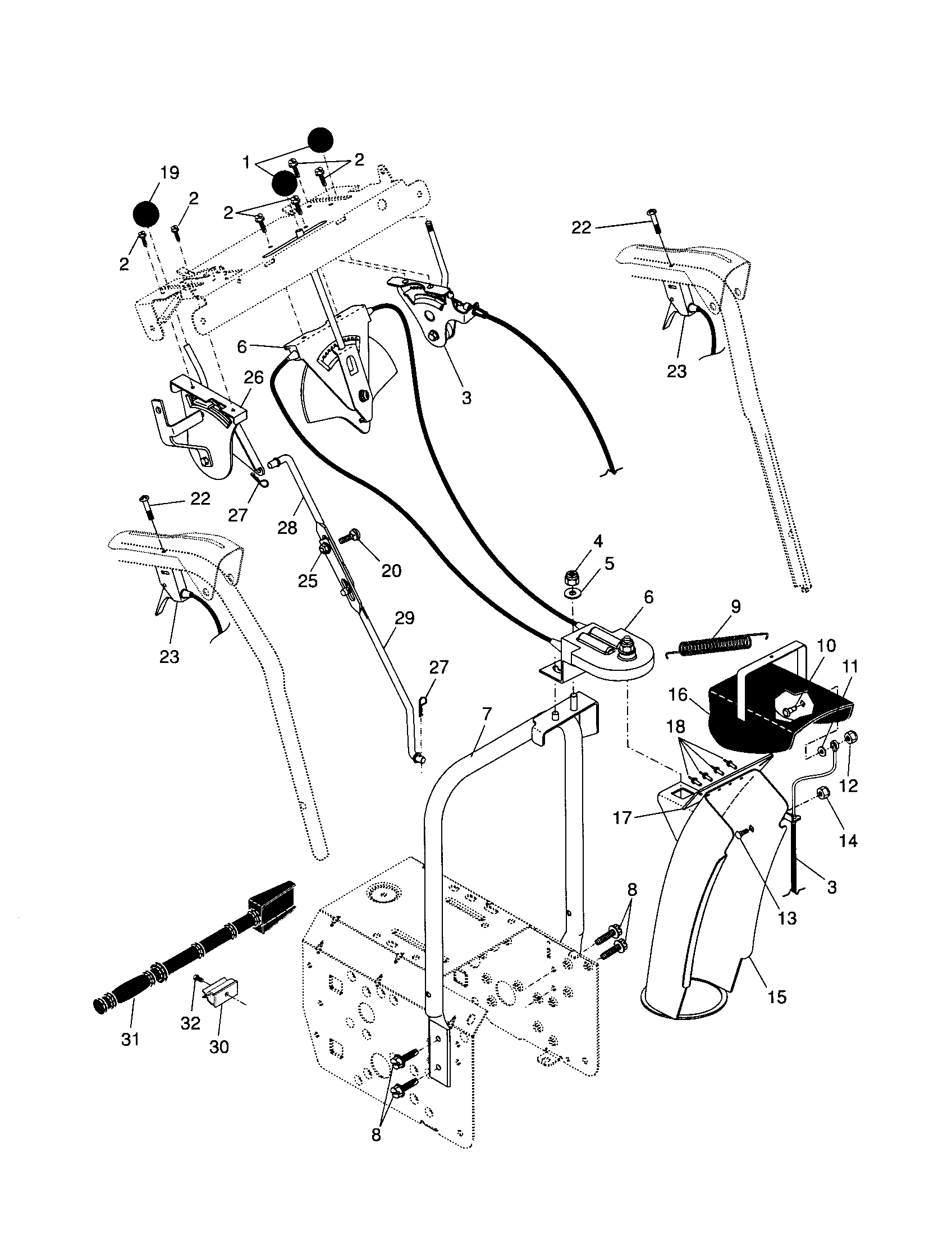 CONTROL PANEL/DISCHARGE CHUTE