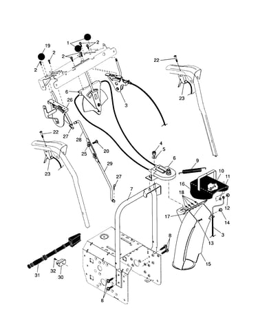Control panel/discharge chute