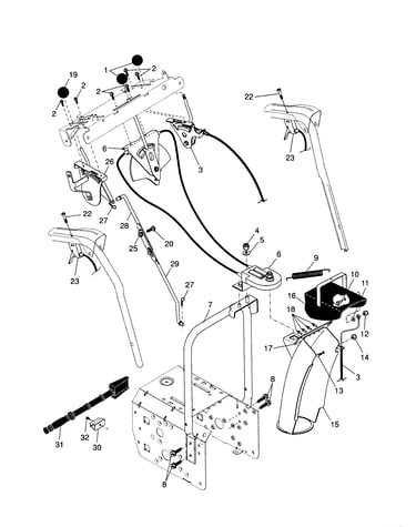 Control panel/discharge chute