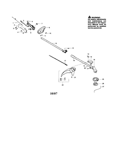Drive shaft/handle/shield