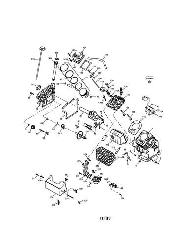 Cylinder/crankshaft/heat shield