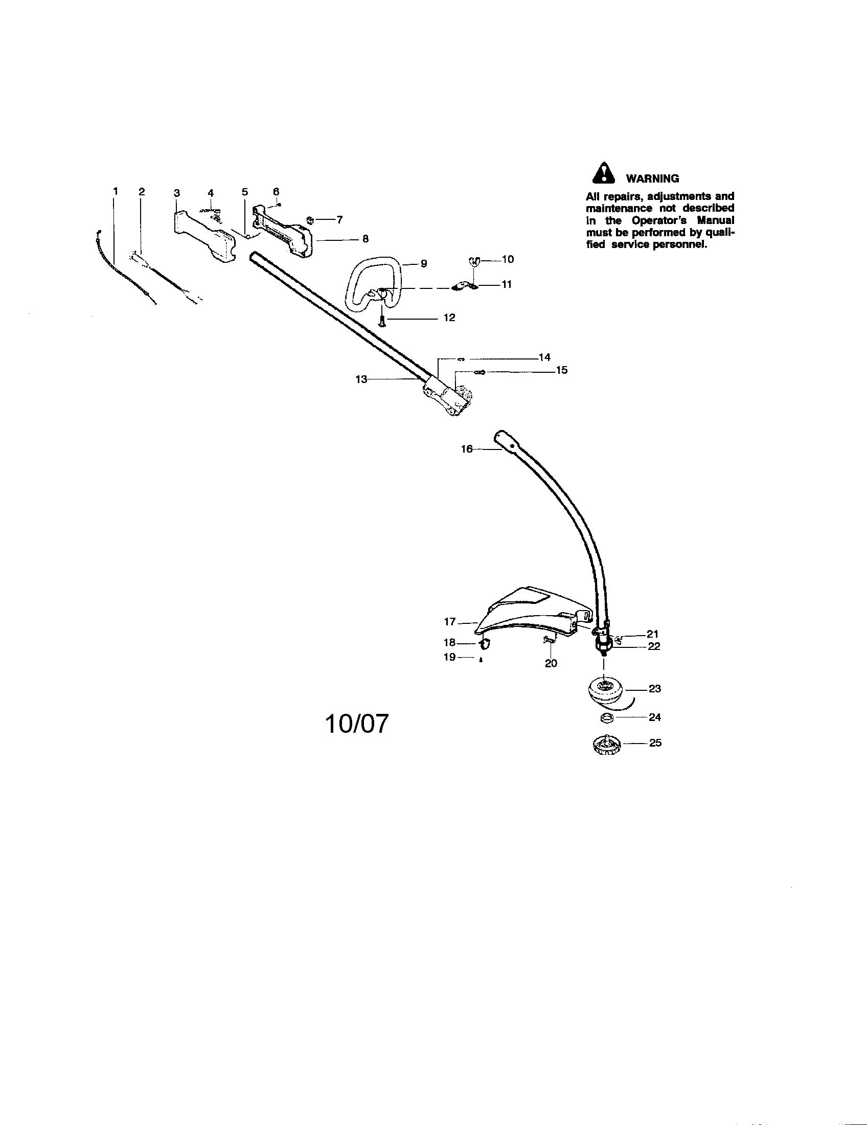 Driveshaft/handle/shield