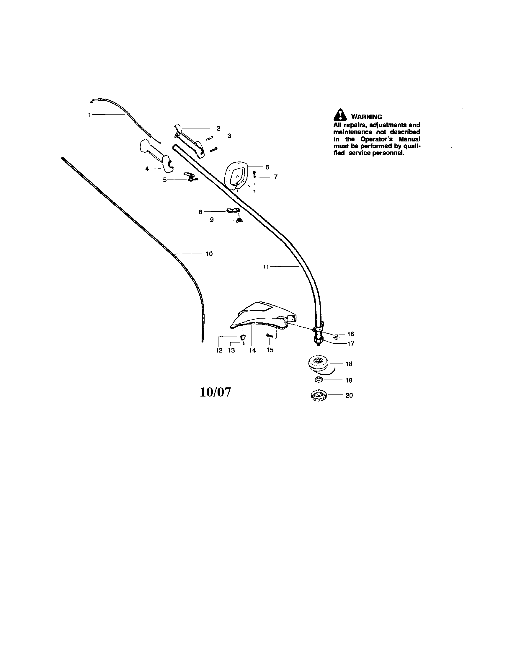 Driveshaft/handle/shield