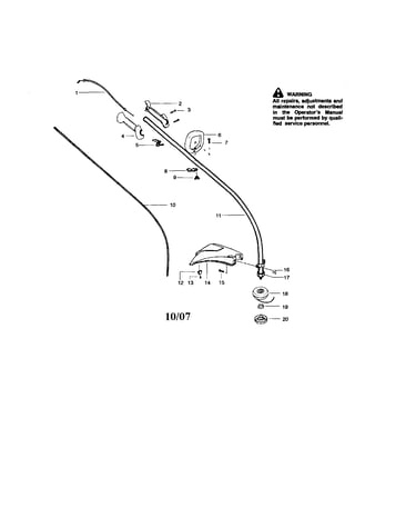 Driveshaft/handle/shield