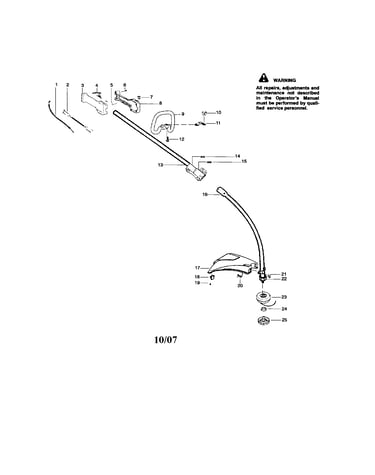 Driveshaft/handle/shield