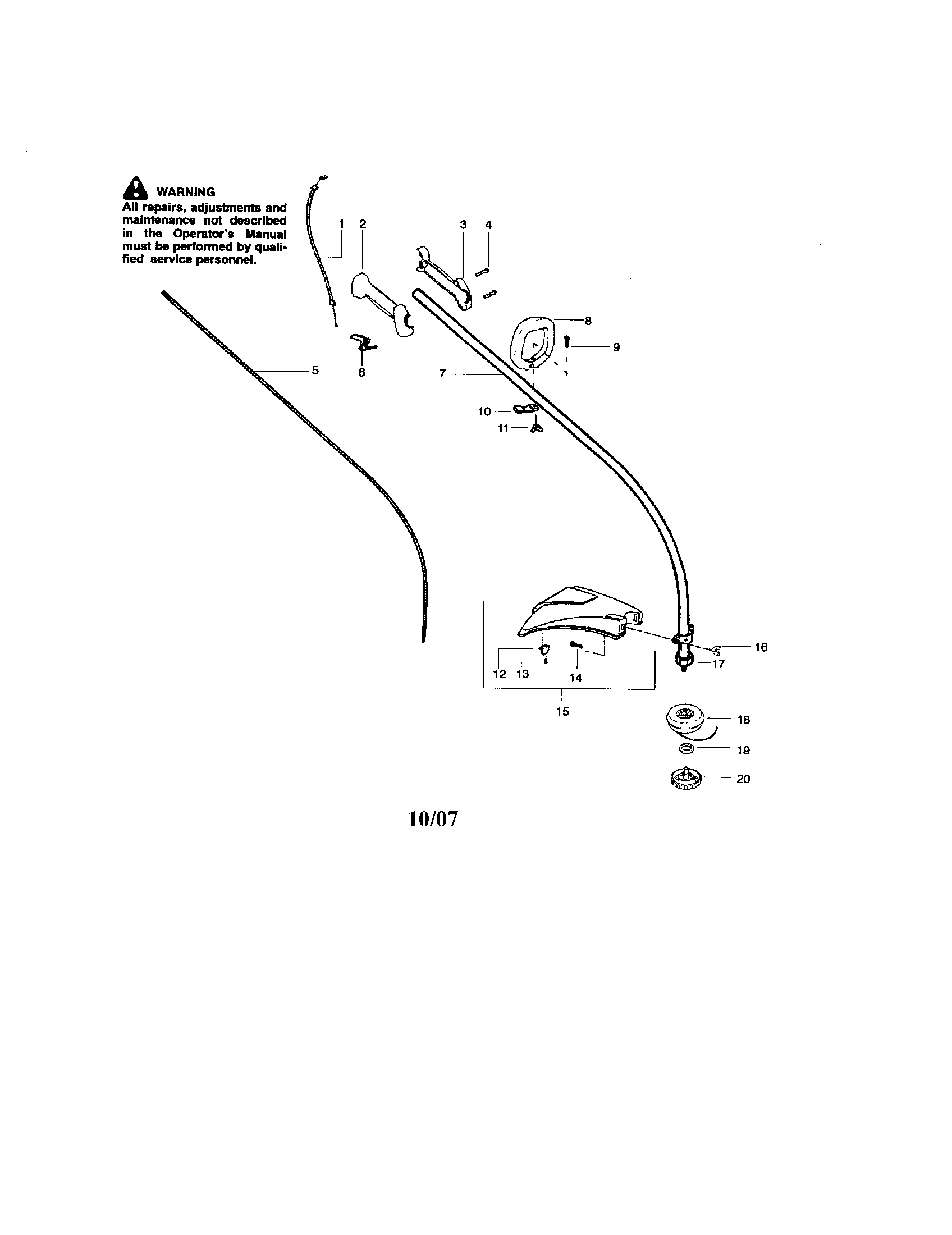 Driveshaft/shield/handle