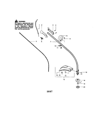 Driveshaft/shield/handle