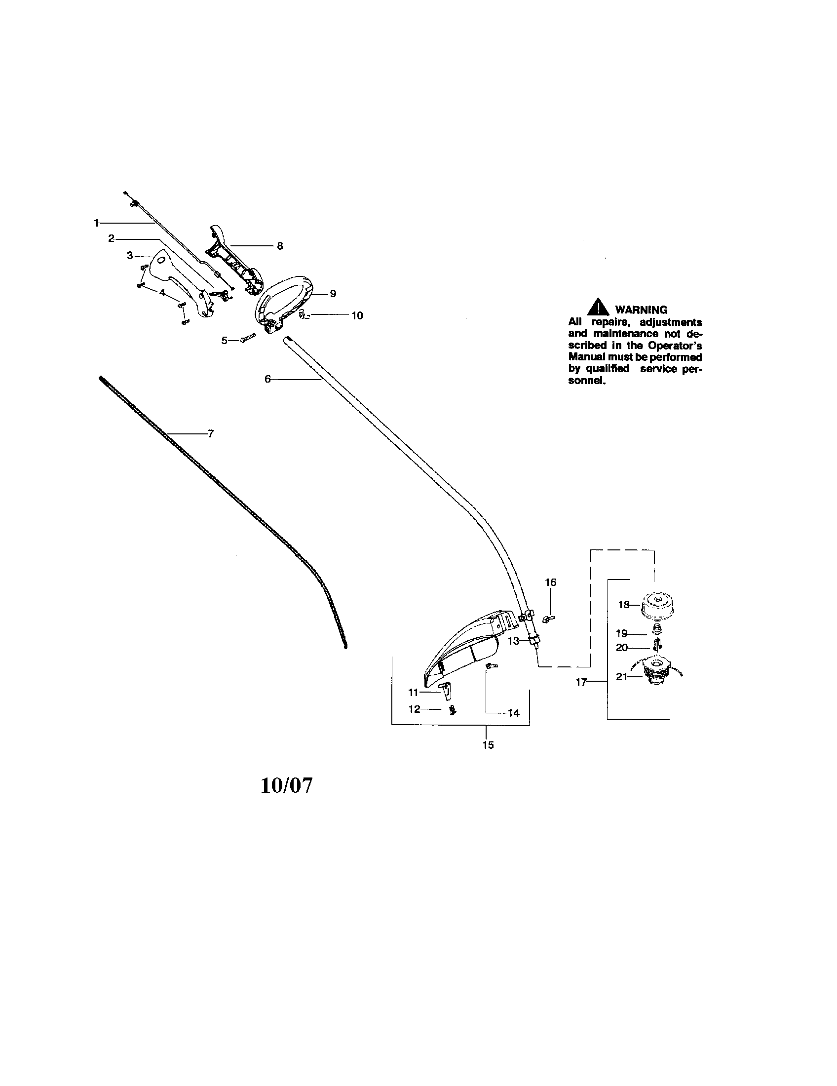 Driveshaft/handle/shield