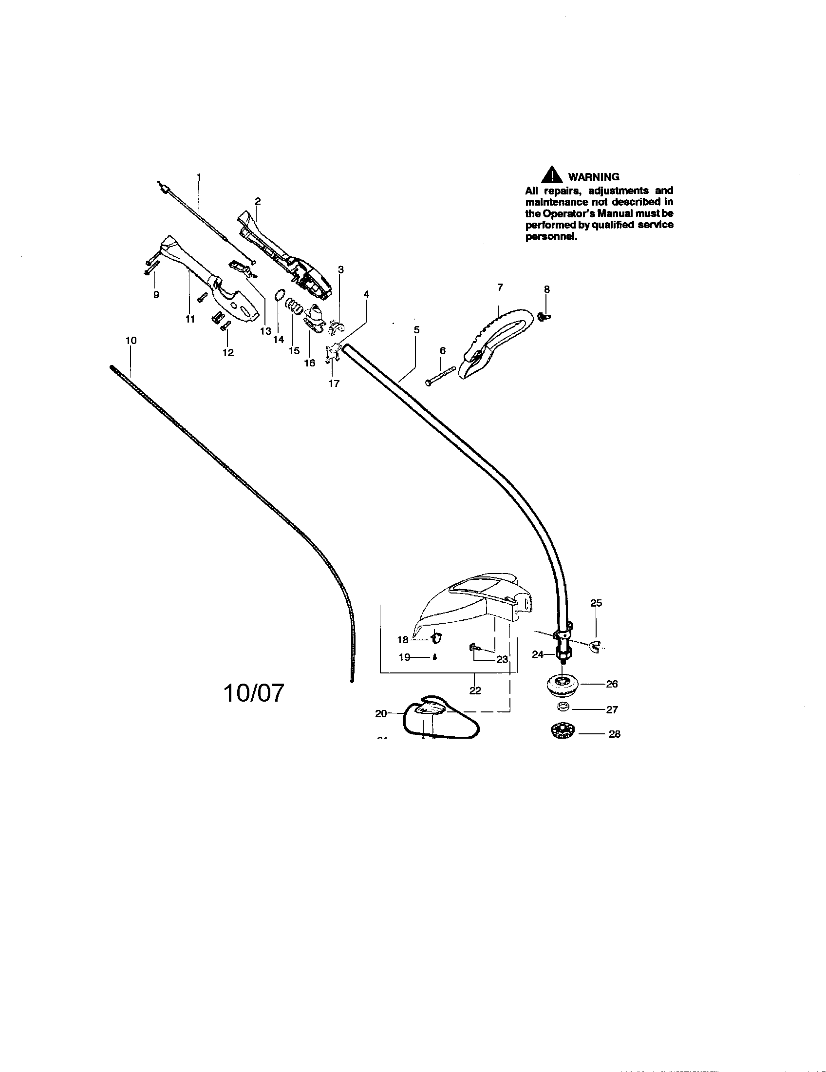 Driveshaft/handle/shield
