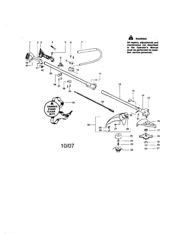 Driveshaft/handle/shield