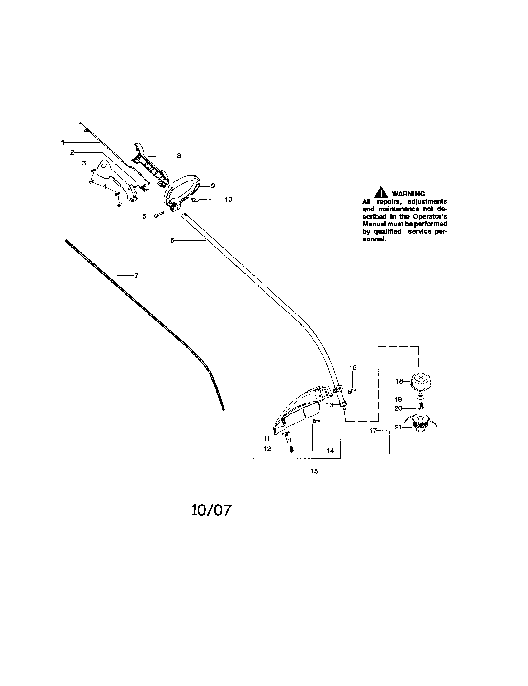 Driveshaft/handle/shield