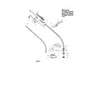 Weed Eater TE475Y driveshaft/handle/shield diagram