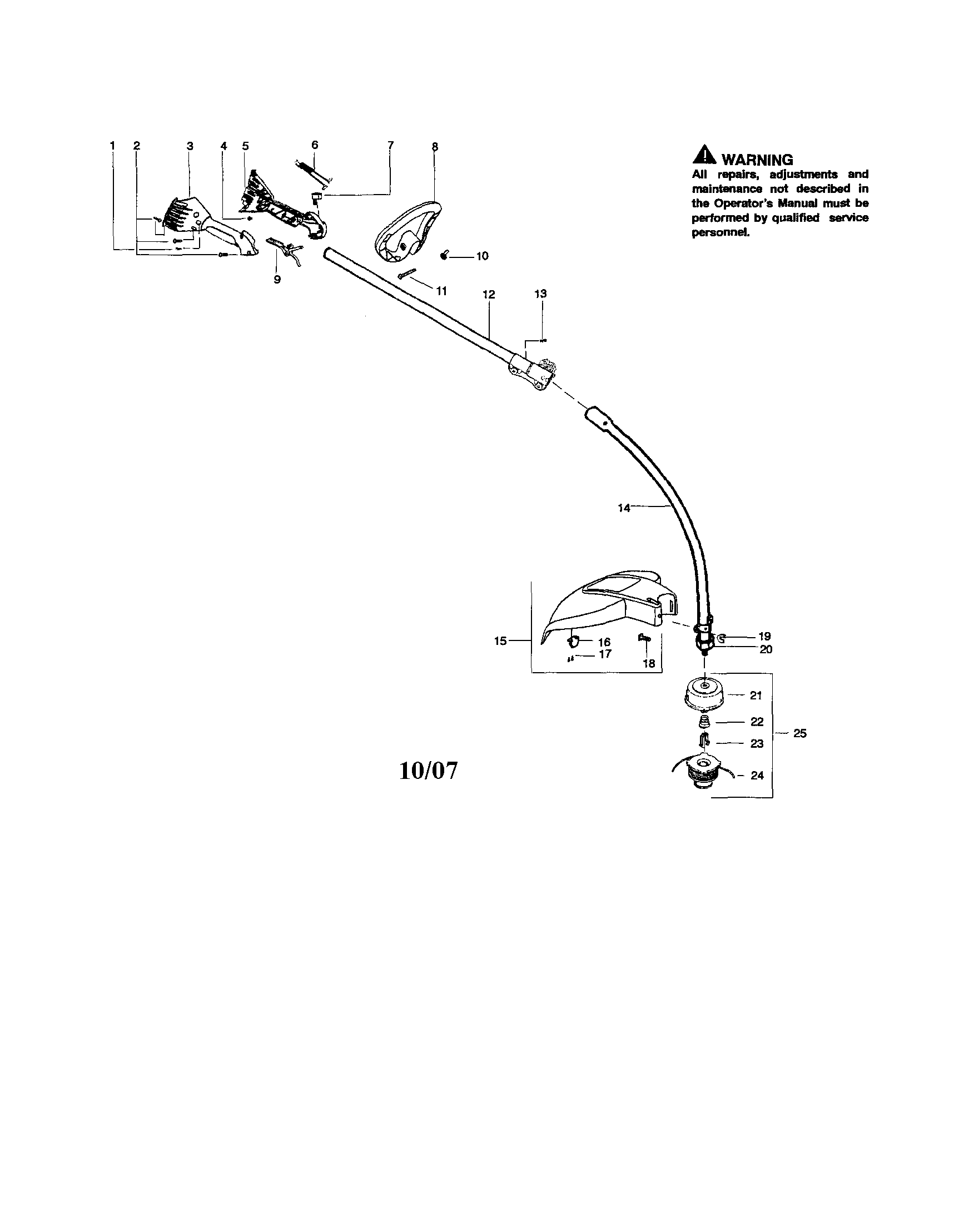 Driveshaft/handle/shield