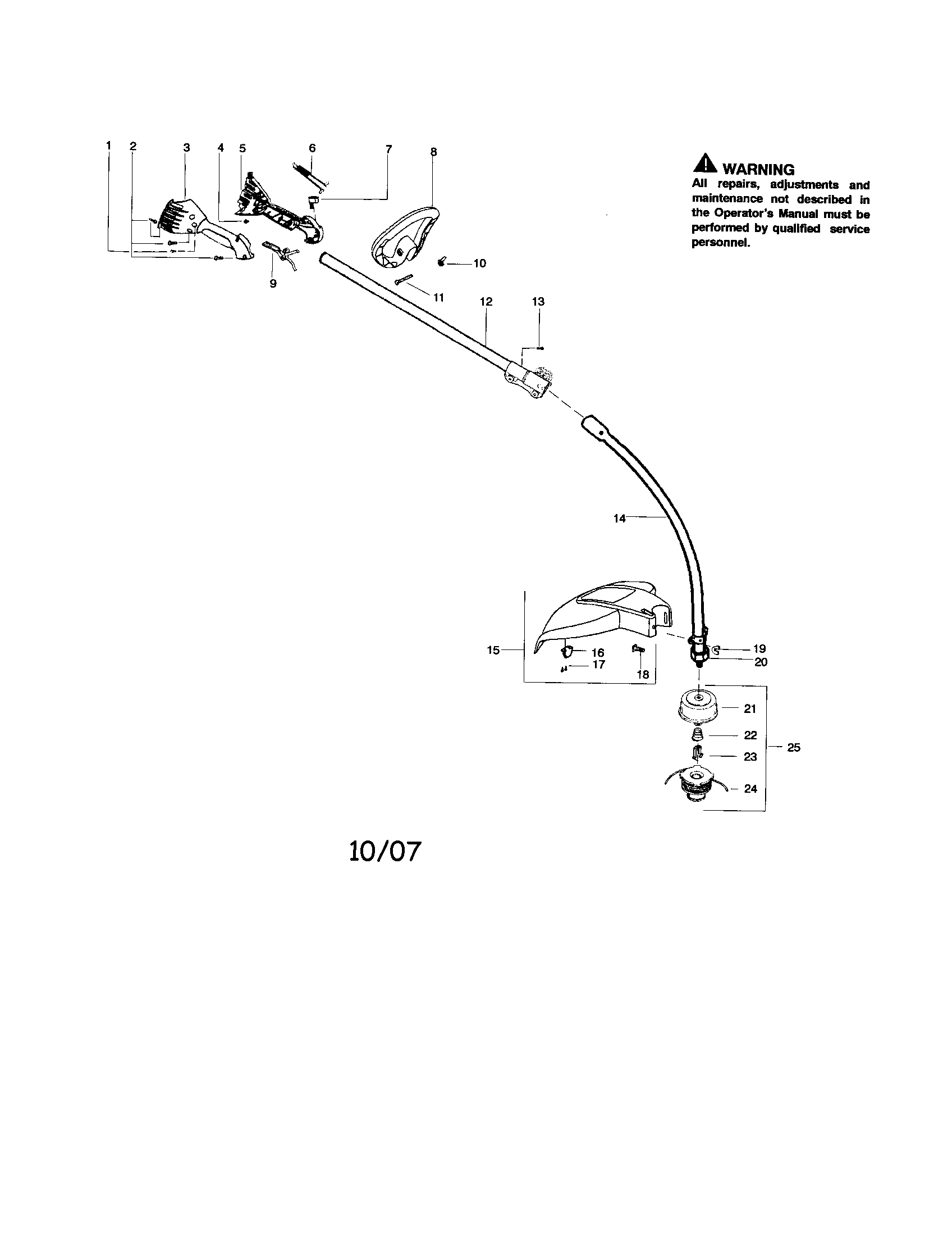 Driveshaft/handle/shield