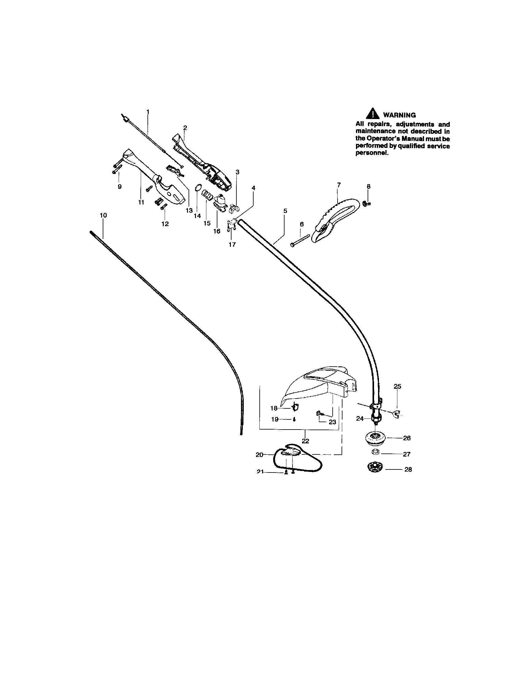 Driveshaft/handle/shield